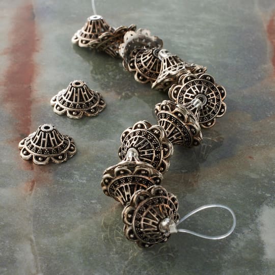 12 Packs: 18 ct. (216 total) Silver Metal Cap-shaped Beads, 18mm by Bead Landing™